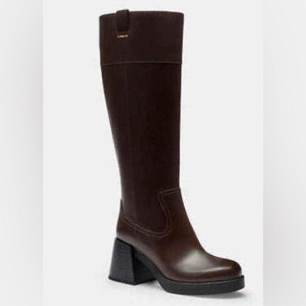 Coach Block Heel Tall Boot
MWB 
Color :maple